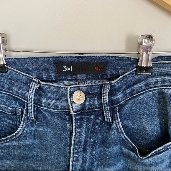 3X1 Cropped Ombre Raw Hem Jeans W4 Shelter Straight High Rise Size 24 - Picture 5 of 8